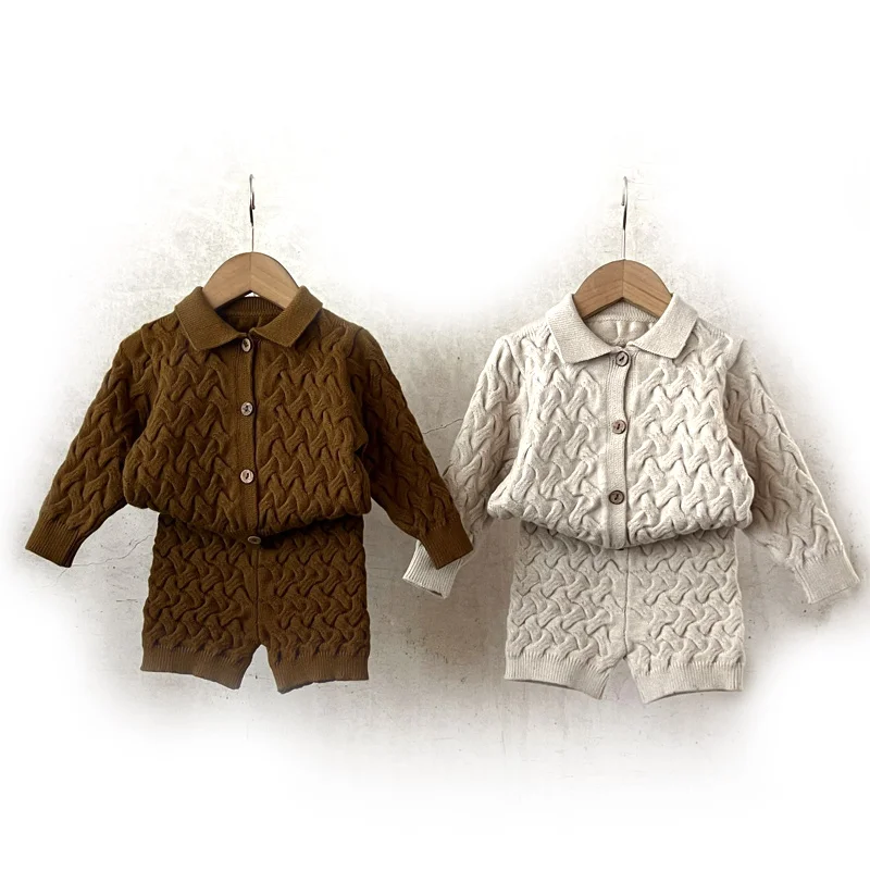 Custom Hot Sale Wholesale In Stock Autumn Winter Girls Knitted Infant kid Long Sleeve Coat High Quality Baby Knitted Sweater