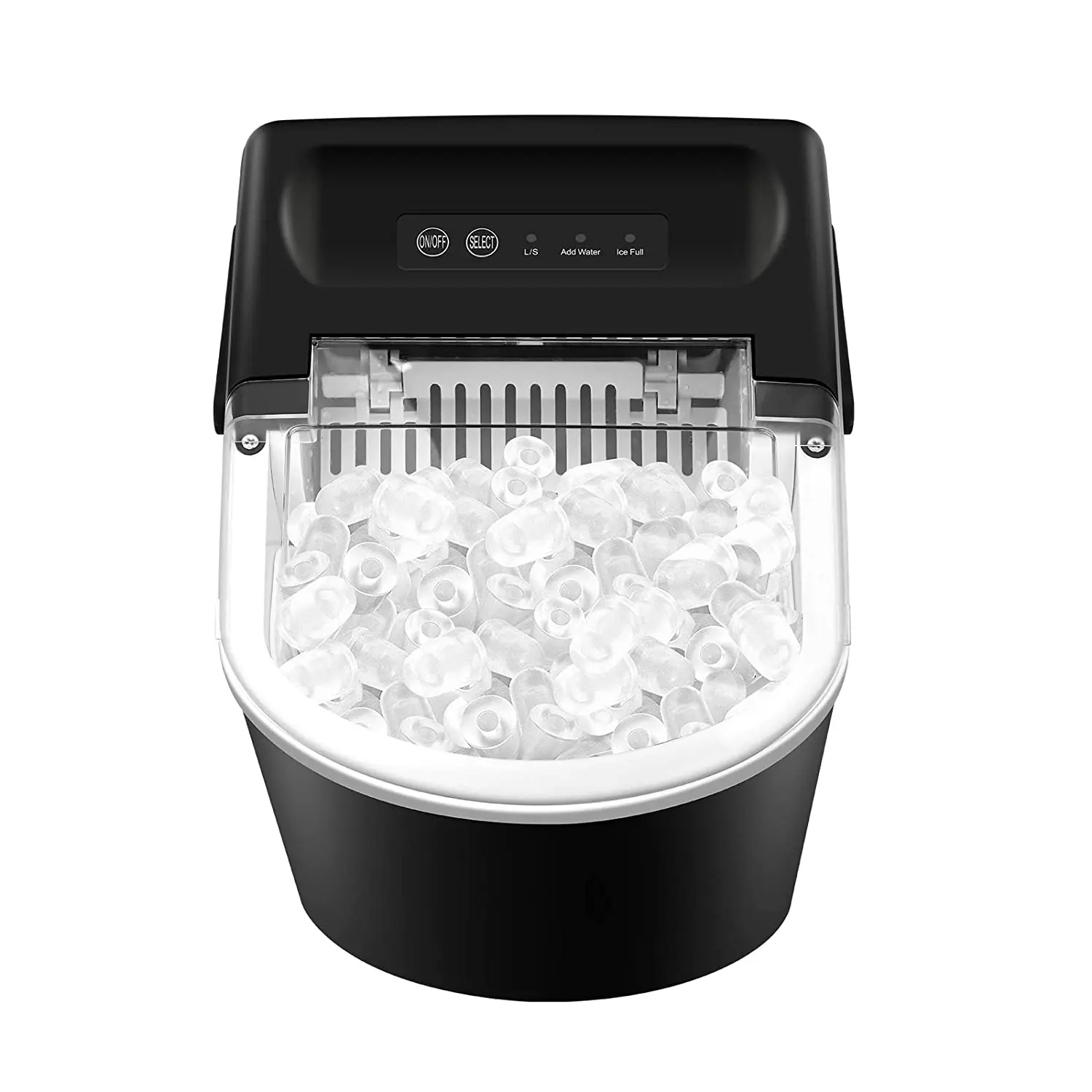 Portable Ice Maker Machine for Countertop, 2 Sizes Bullet Shaped Ice, 9 Ice Cubes Ready in 7 Minutes