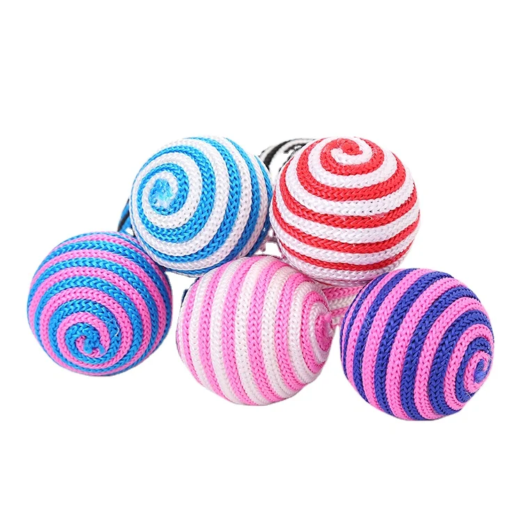 
Factory stock Interactive nylon band rope wire wrapping ball cat toy 
