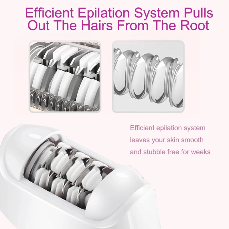 Epilator for Women 3 in 1 Epilator Hair Removal with Electric Razor Bikini Trimmer Cordless Women Electric Tweezers