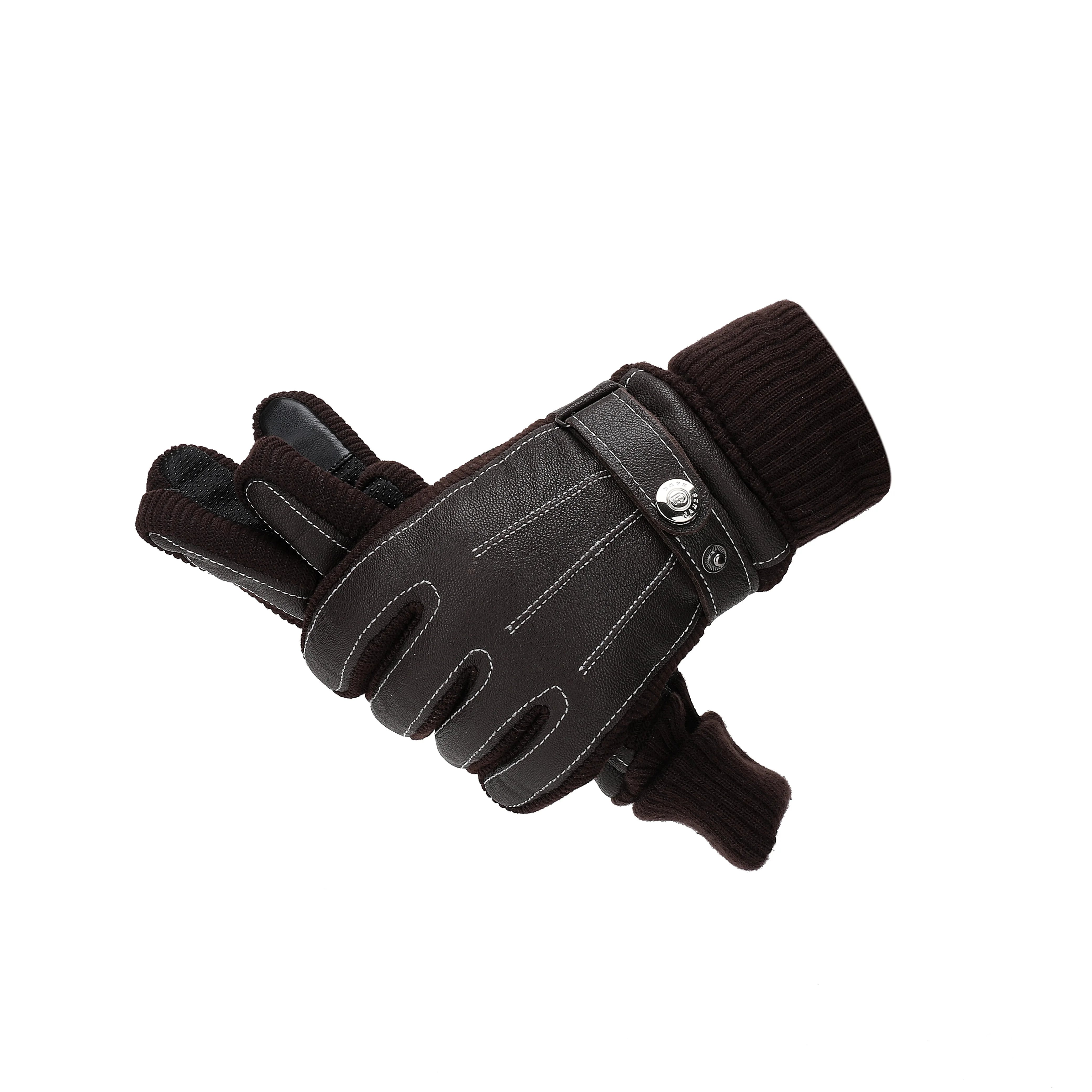 Warm Leather Winter Gloves for Men  Driving Cold Weather Glove Made of pigsuede