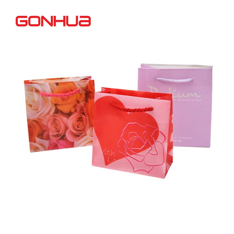 GONHUA wholesale custom logo bag printed shopping clothes PET PVC PP plastic paper takeaway bag with handle