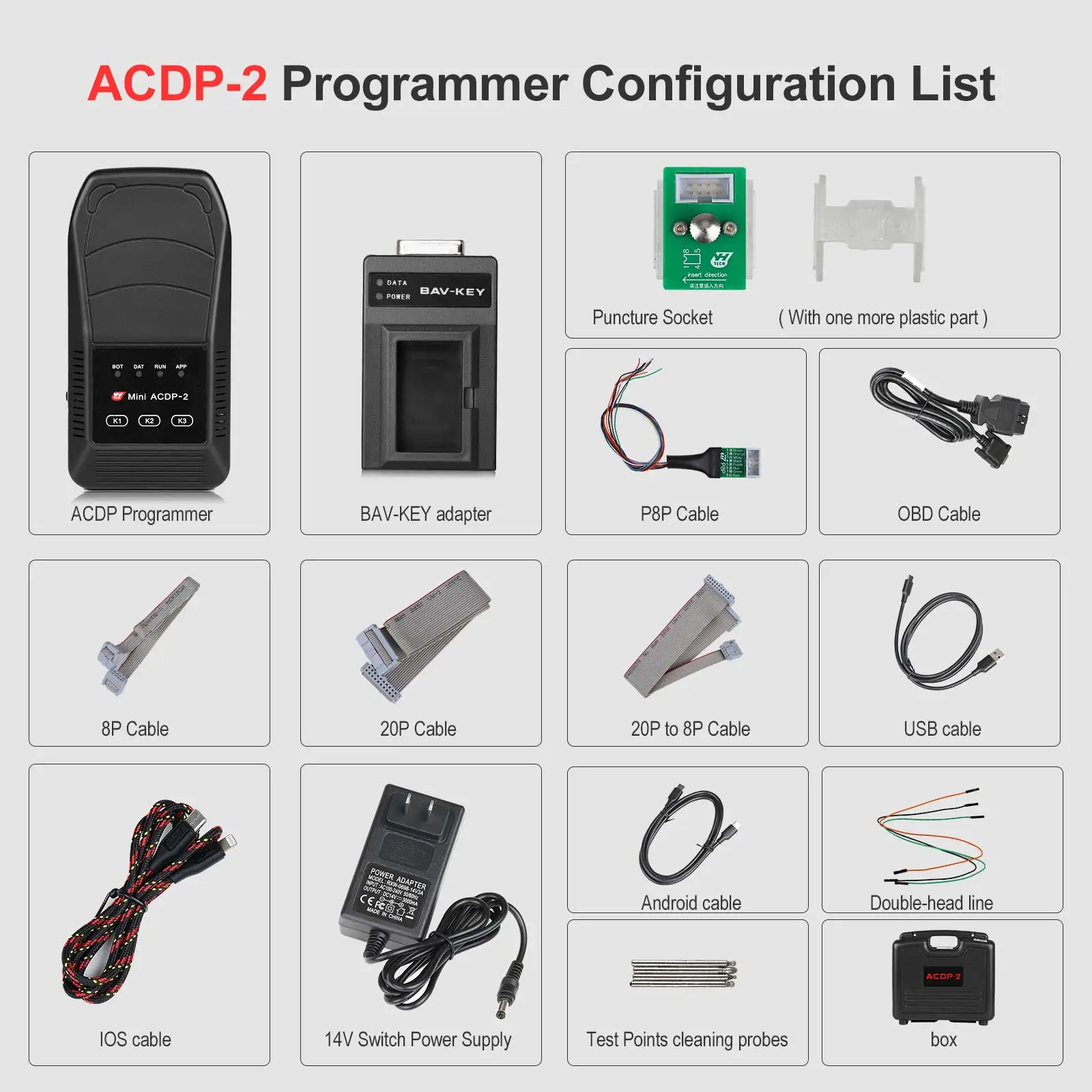 Yanhua Mini ACDP2 Key Programming Master Basic Module USB Wireless Connection No Need Soldering Work on PC/Android/IOS