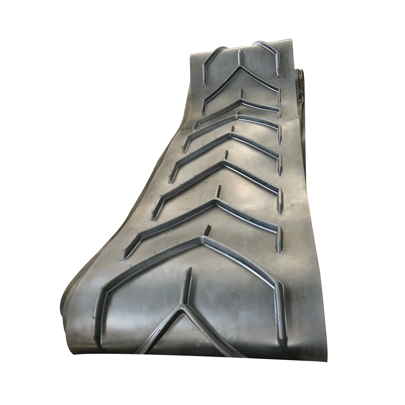 Baopower V6 C6 Conveyor Belt Heat Fire Resistant Concave Chevron Rubber Conveyor Belt