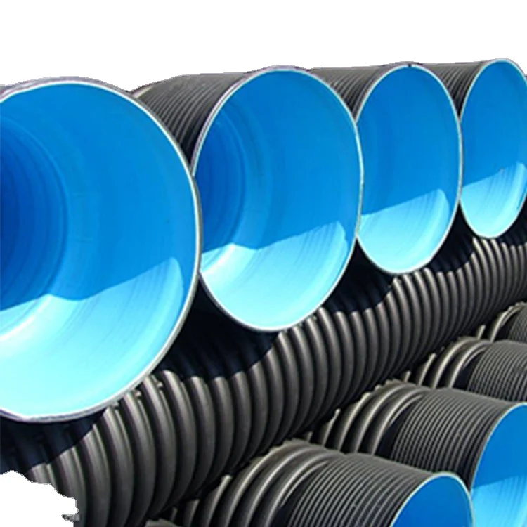 800 мм pn8 hdpe Doble гофрированная дренажная труба из ПВХ с двойной стенкой
