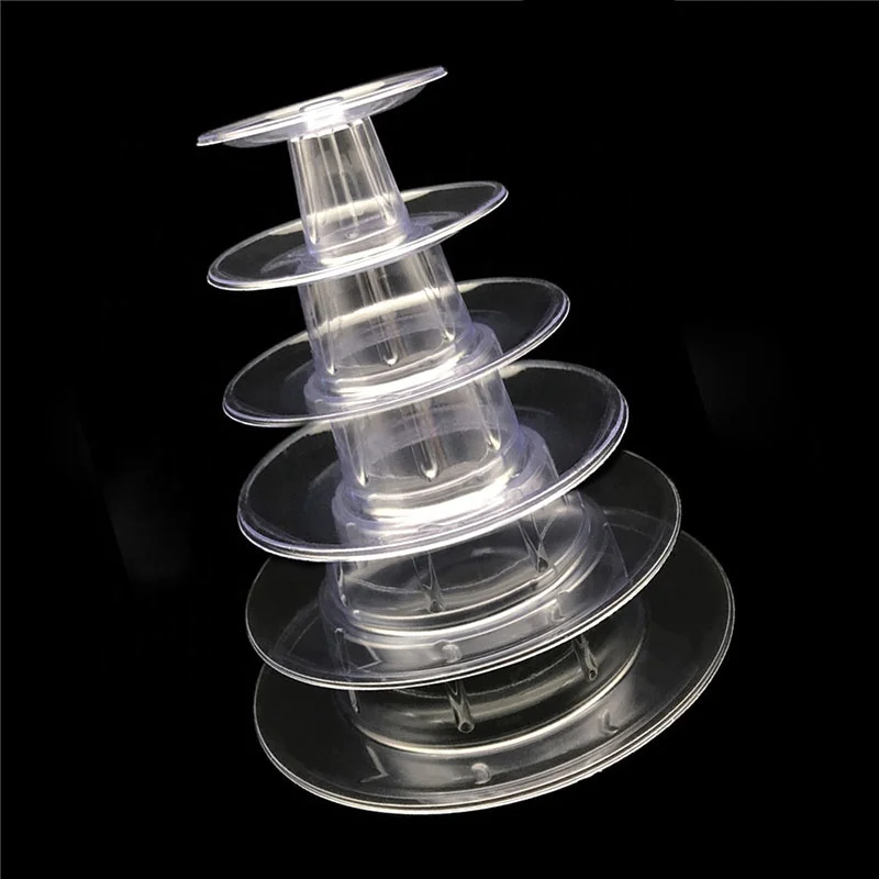PET round acrylic cupcake  food grade plastic 6 tiers macaron tower display stand for event party dessert display rack