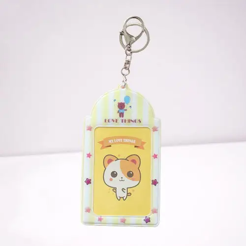 Custom Double Side Design 2 Pockets Sublimation Clear  Kpop Mini Photo Album Small Soft PVC Photocard Holder Keychain