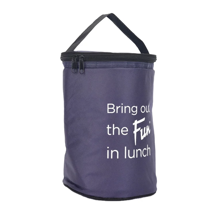 Reusable Refrigerated Cooler Bags 12 Can Cooler Bag Supermarket Round Beer Can Cooler Bag with Ice Pack Insulated Food