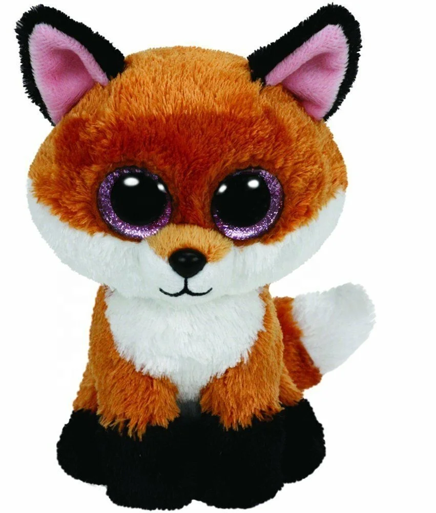 New Colorful Jungle Fox Plush Toy Cute Big Eyes Stuffed Animal Soft Cotton Material 25cm Height PP Filling Gift Idea