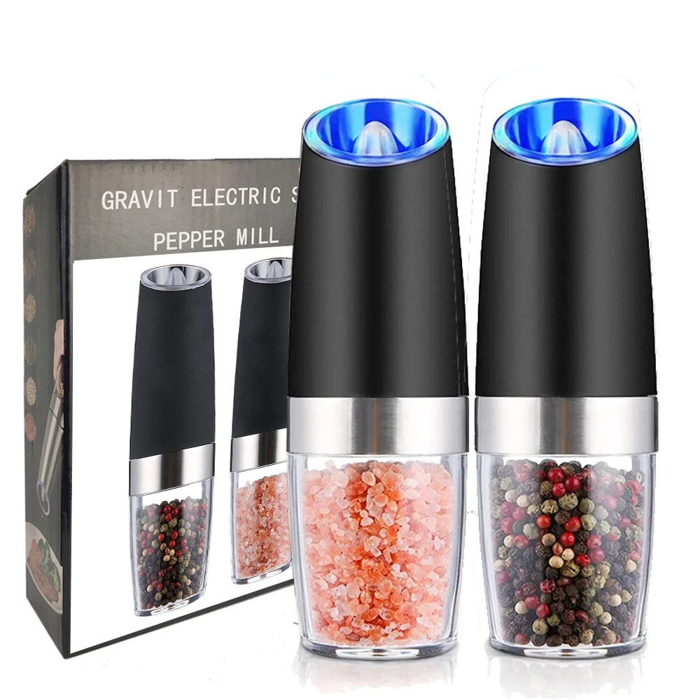 Electric Salt and Pepper Grinder Stainless Steel Automatic Gravity Induction Pepper Mill Kitchen Spice Grinders Tools