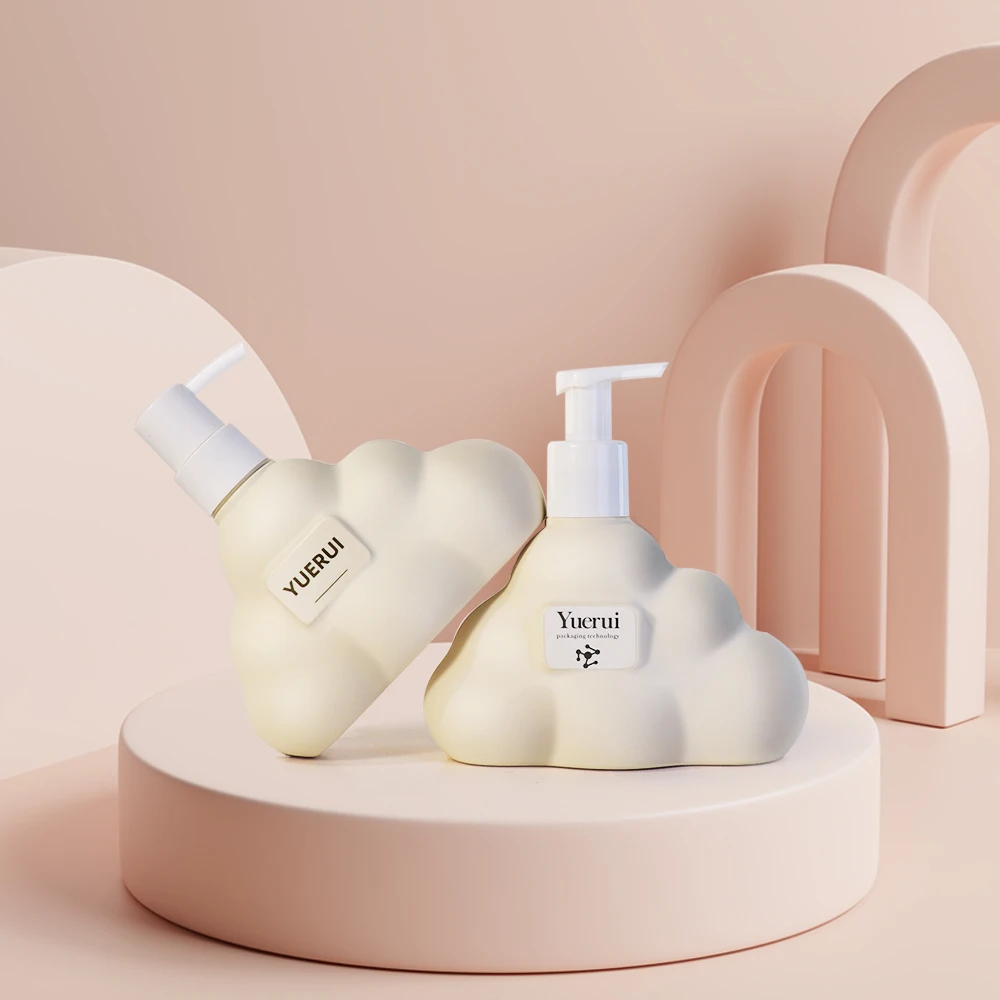 350ml Sub-surface cloud shape sponge bubble hand soap baby shower gel milk hydraulic pump plastic bottle