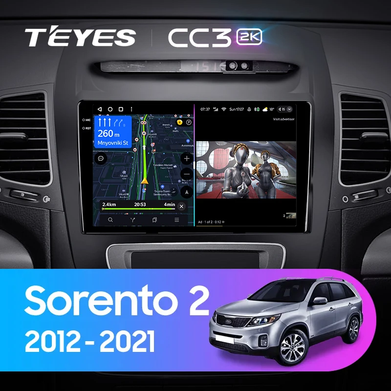 TEYES CC3 2K For Kia Sorento 2 II XM 2012 - 2021 Car Radio Multimedia Video Player Navigation stereo GPS Android 10 No 2din 2 di