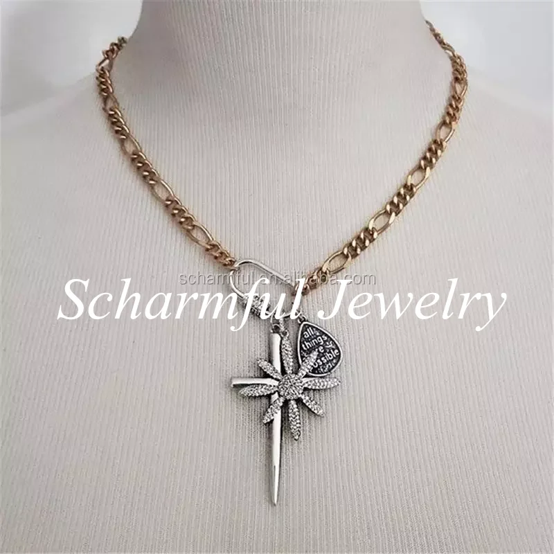 NS201116 Oval Shape Screw Clasp U Shape Clasp Lock Carabiner Gold Electroplated Chain Choker Necklace