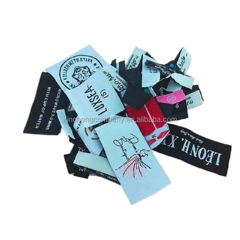 Damask Garment Woven Labels Embroidered Fabric Name and Logo for Clothing Shoes and Bags