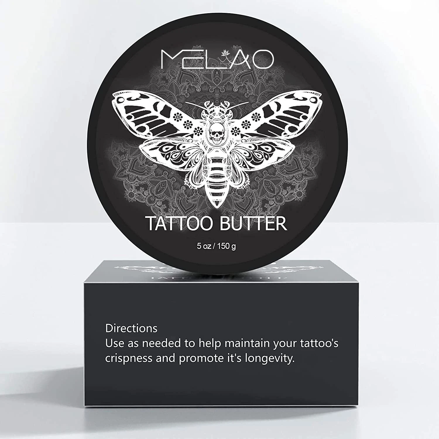 MELAO 100% Natural Vegan For Petroleum Tattoo Aftercare Butter Cream For Color Enhancement Moisturizes & Itch Relief