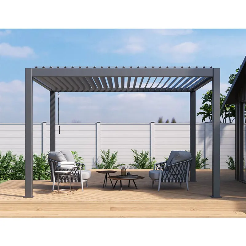 Wholesale automatic remote control waterproof louvre roof hot tub patio pergola for garden