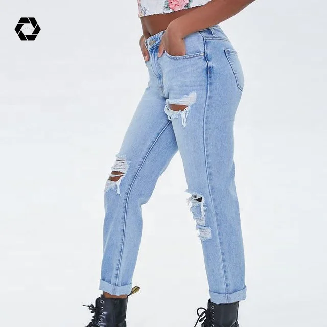 Женские состаренные джинсы-бойфренды, джинсы скинни на заказ