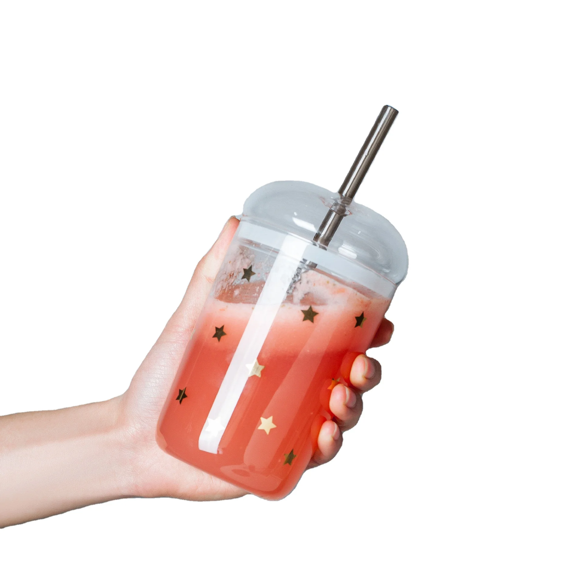 Environmental protection reusable Customized size glass Bubble milk tea cup