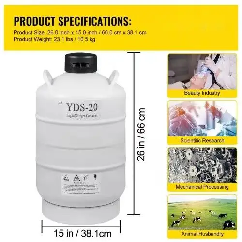 Yds-35 Cell Storage Cylinder Small Aluminium Tank Cryogenic Bull Semen Container 35l Liquid Nitrogen Dewar