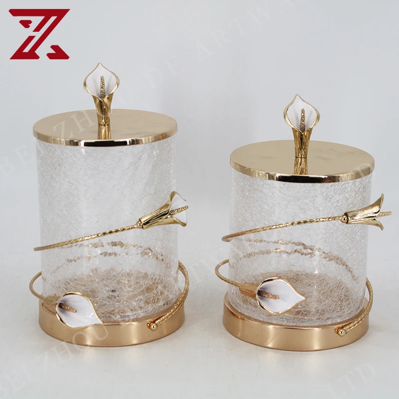 Hot Selling Round Shape Glass Canisters Snacks And Sweet Box Glass Storage Jar Containers For Home Decor