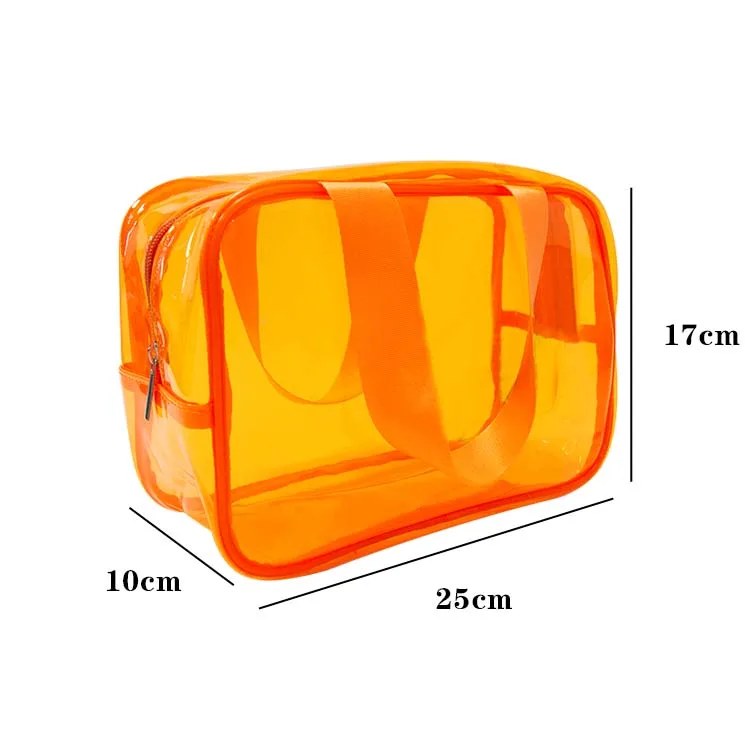 Waterproof Custom Travel Clear Women Toiletry Makeup Storage Bag Large Capacity 3 Set Green Neon Transparent PVC Cosmetic Bag