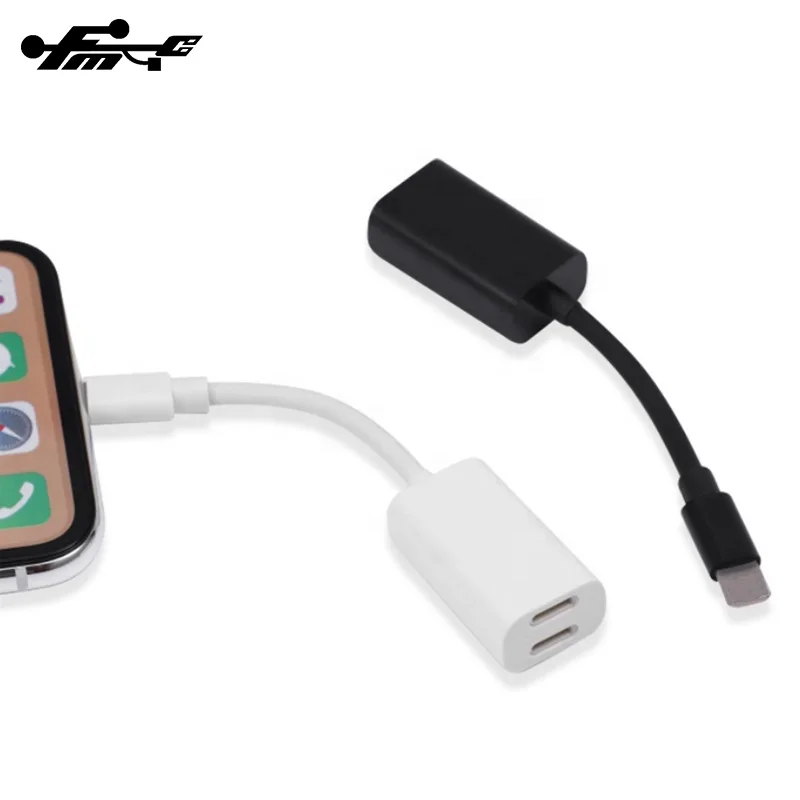 2 in 1 Dual Headphone Audio Charge Adapter For Iphone Audio Headphone Adapter