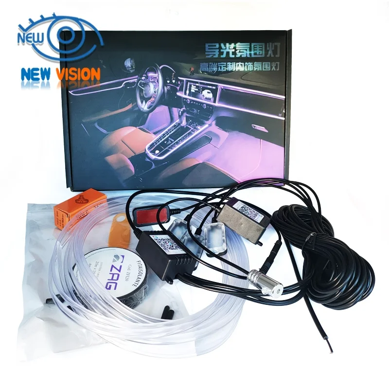 
Universal LED with 6M Car Interior Light Fiber Optic Strip Light 12V Decorative Atmosphere Lamp 