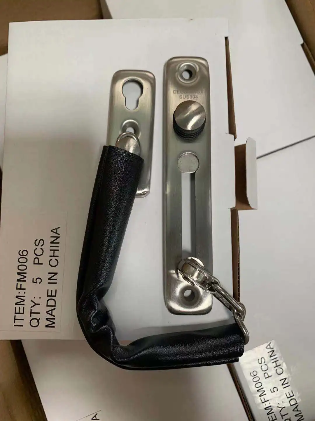 Security bolt with chain, stainless steel material door bolt lock, anti-thief bolt.