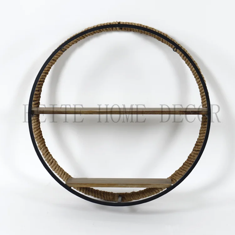 Wholesale Rope & MDF Material Decorative Wall  Shelf For Living Room Furniture