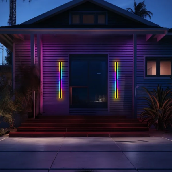 Long Strip LED Wall Lamp IP65 Waterproof Outdoor Exterior RGB RGBW  Modern Linear Wall Lights For Garden