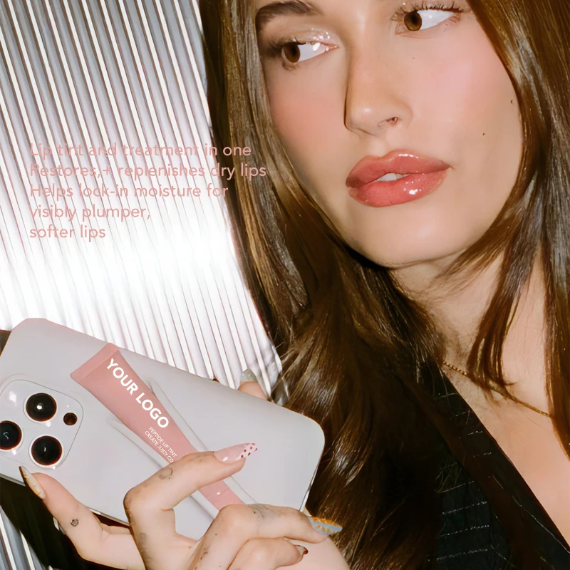 Hottest Transparent Lipstick Box Packaging Custom Private Label Lip Gloss Phone Case Peptide Lip Tint