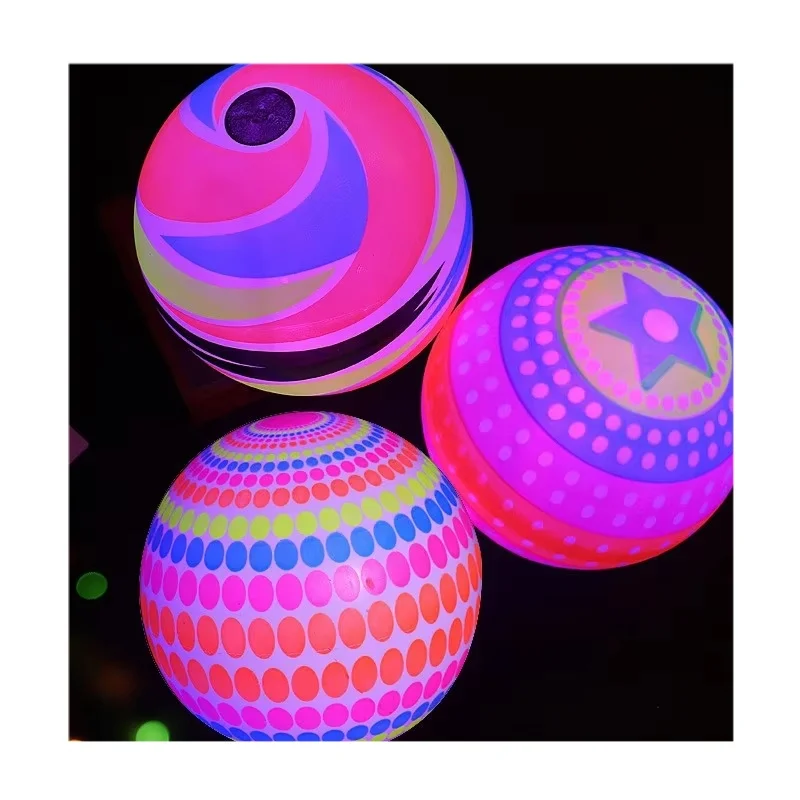 Glowing Pat Ball Cordless Fitness Elastic Inflatable Plastic Soccer Basketball Kid Internet Celebrity Flashing Sports Ball