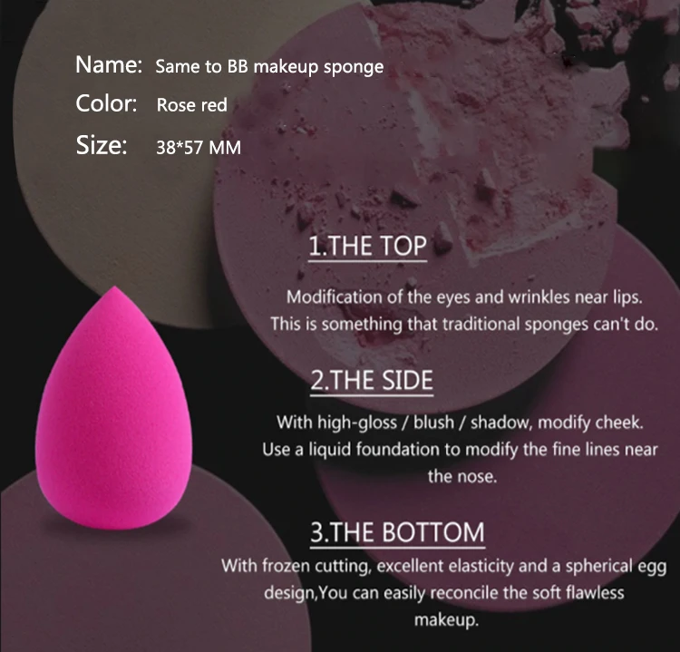 
Lowest Price Promotion Make Up Sponge Foundation Blending Cosmetic Puff Rose Pink Super Soft Beauty Makeup Sponge Blender 