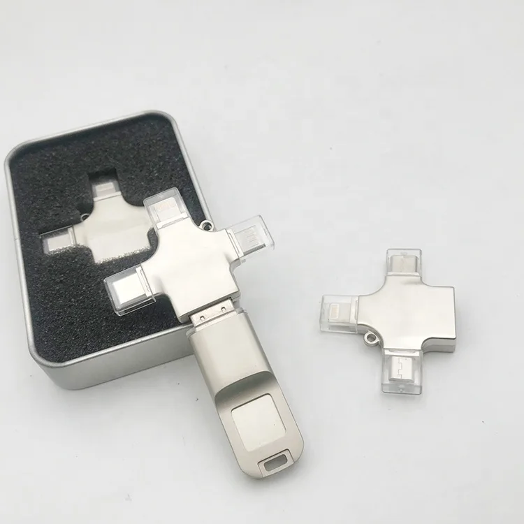 For ios/micro USB/Type C Adapter Lighting to USB3.0 Reader All in One Cardreader Not App Need 3 in one OTG Converter