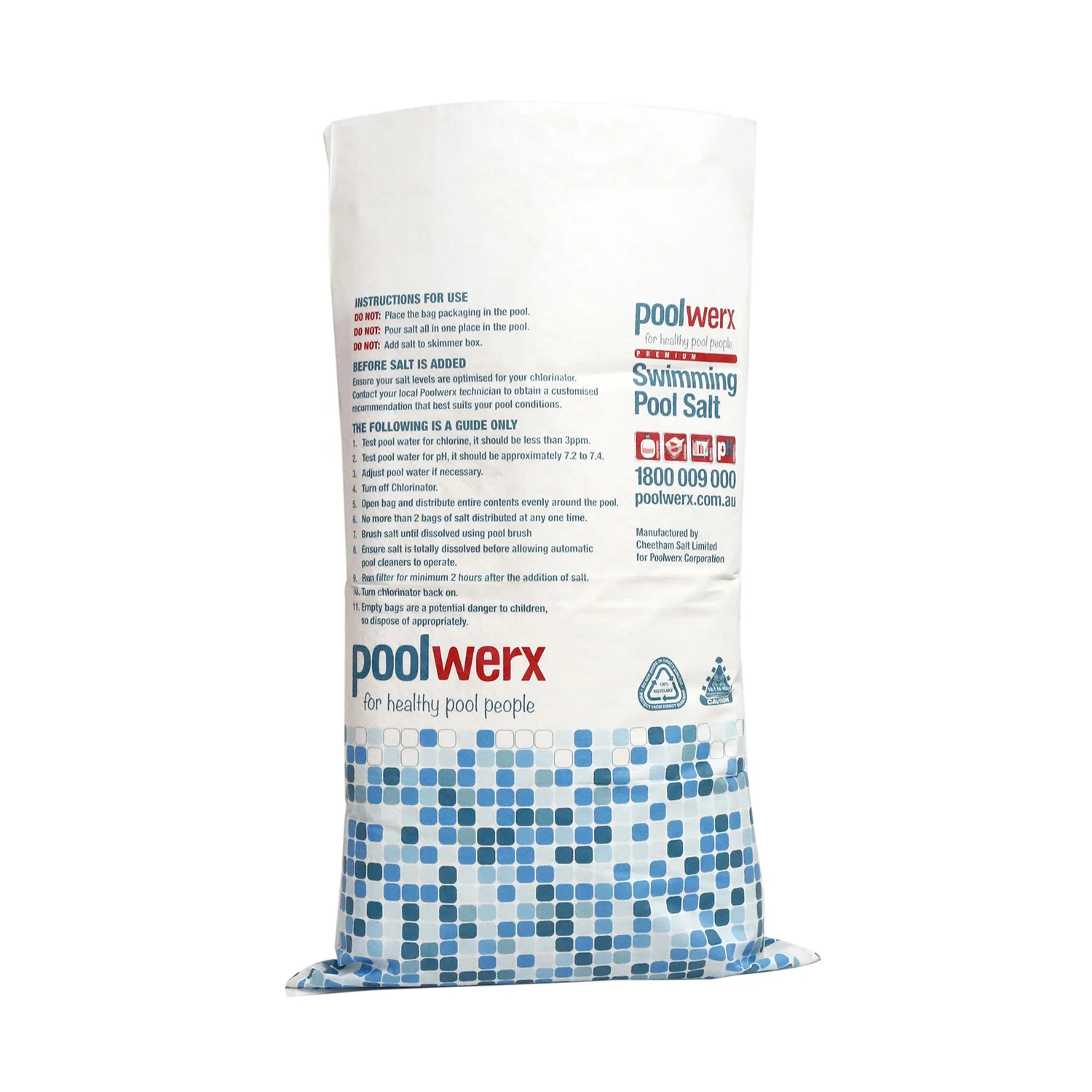 
Plastic Durable 25kg 50kg White Printed Woven PP Sugar Bag with PE Liner 