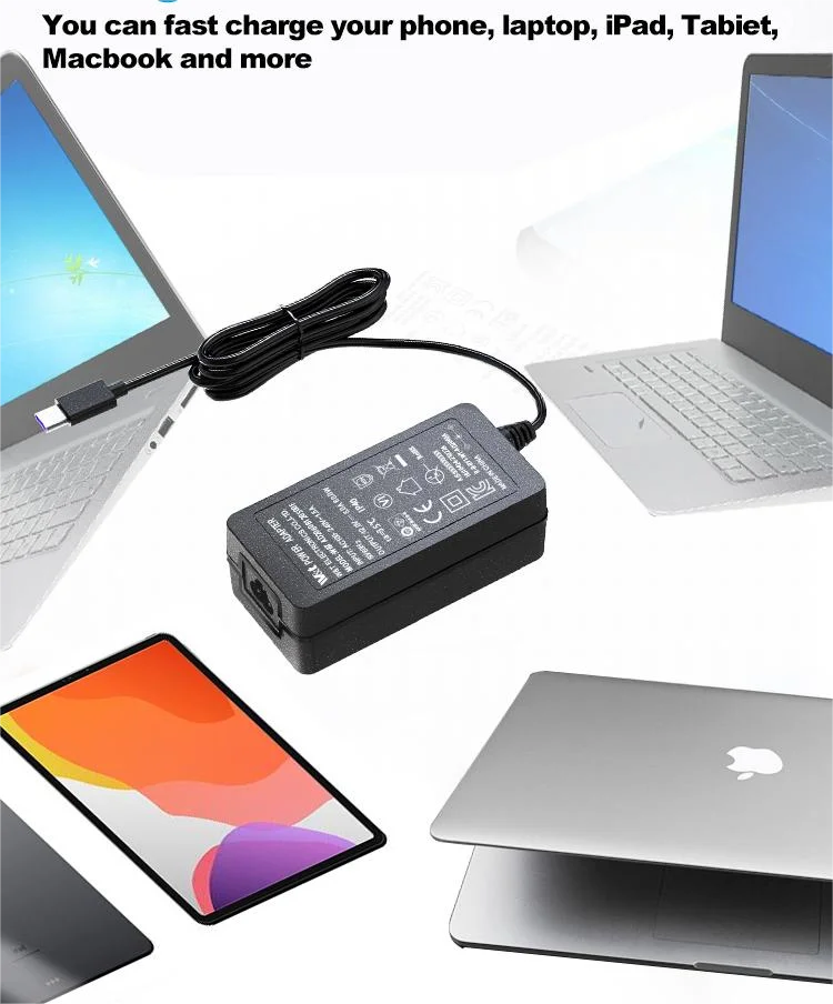 multiple ports 65w 120watt 120w 19.5v 3.33a type-c usb c laptop charger 20v 6a desktop adapter for dell acer sony hp