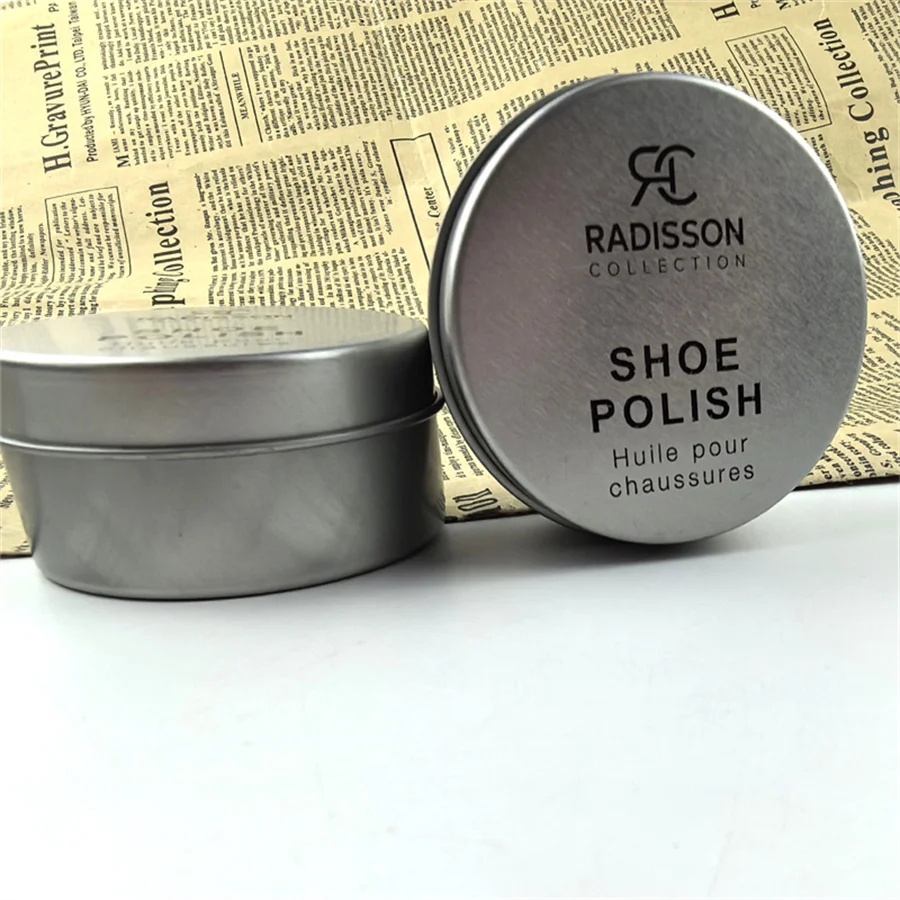 hotel shoe shine sponge metal box packing