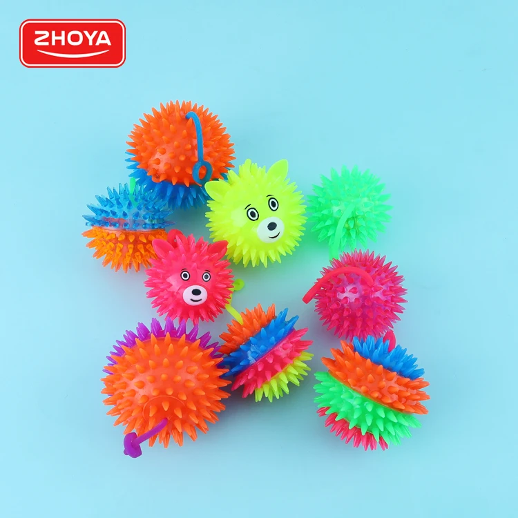 Cute Bear Flashing Luminescent Ball Sensory Toy Hedgehog Spiky Massage Squeeze Toys Colorful Stress Relief Toys