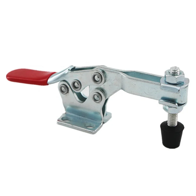 Toggle Clamp 500 lbs Holding Capacity 225D Quick Release Horizontal Clamps w/ Antislip Rubber Pressure Tip for  Fixtures