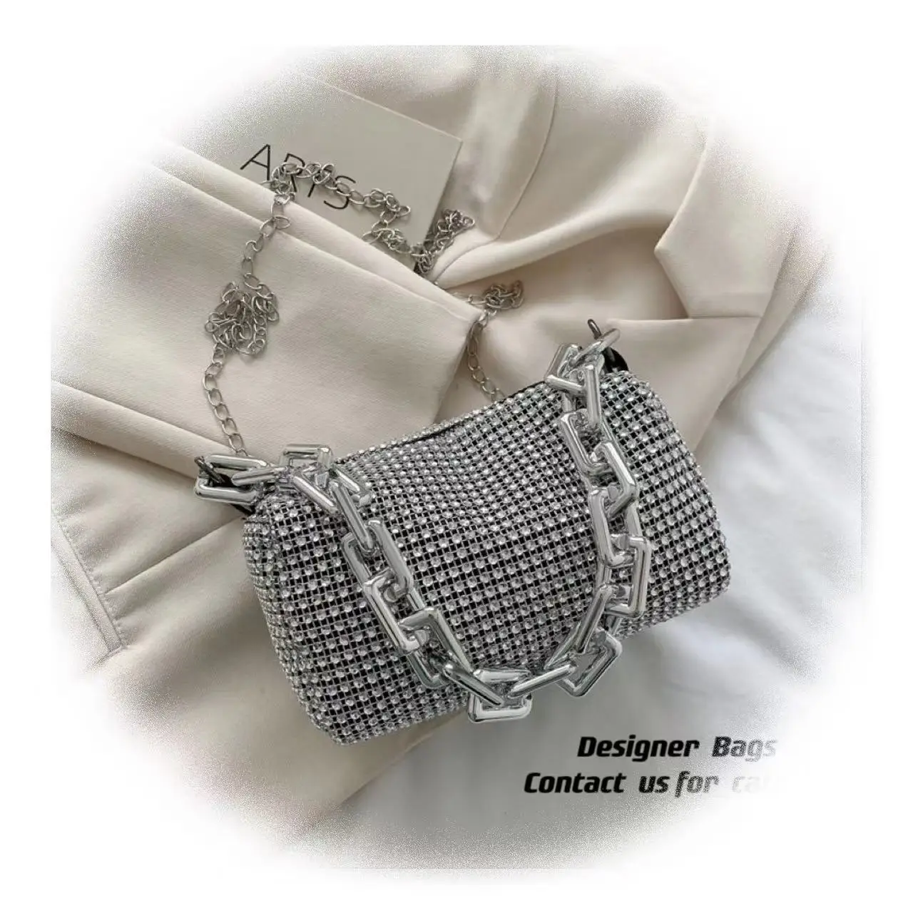 JNKG001 Новая модная Маленькая женская сумка-мессенджер со стразами и цепочками через плечо