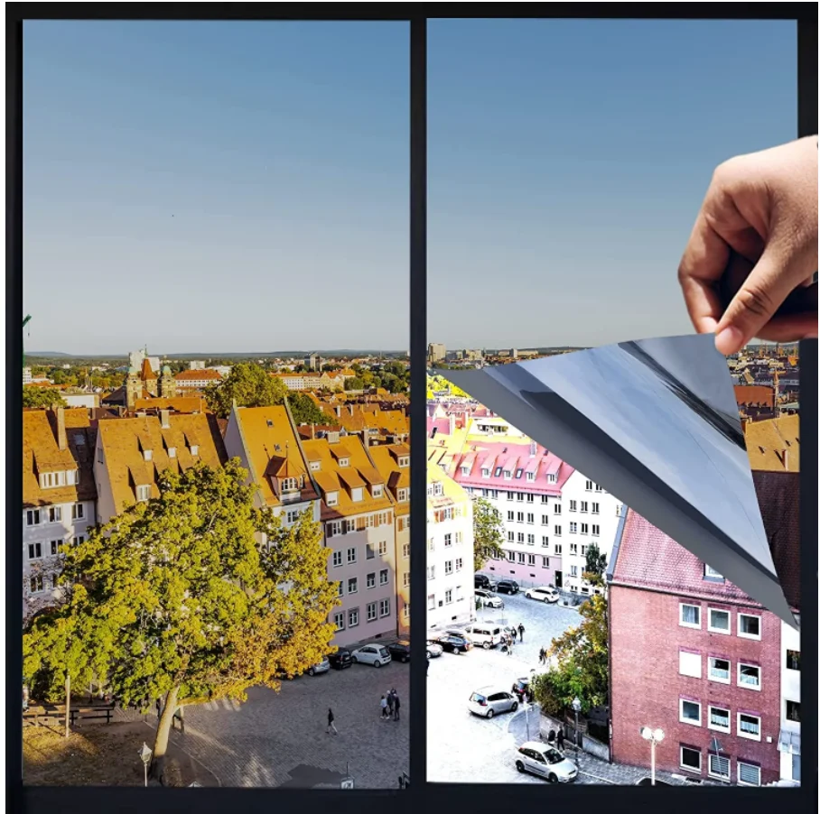Self-Adhesive Glare Control Glass Sticker One Way Anti Look Window Film Building Dector Privacy Window Tint