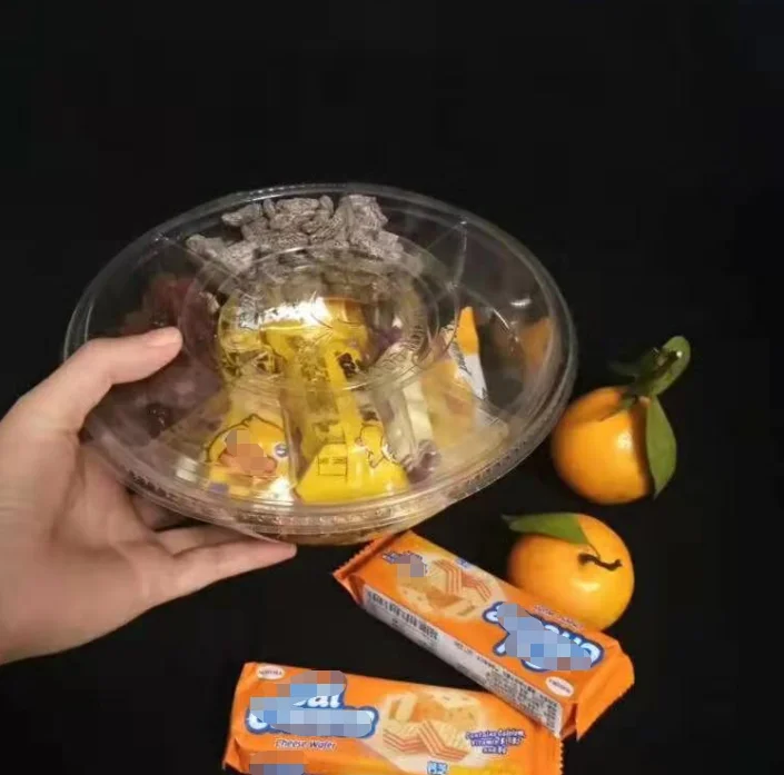 Custom transparent clear plastic fruit insert tray salad bowl  blister packaging tray with dividers