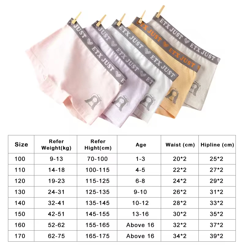 Comfortable cotton cute breathable high quality girls briefs beautiful underwear for teenager girl