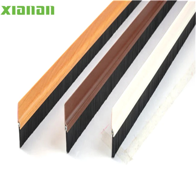 Customized Door Seal Brush Dust-proof Aluminium Door Brush PVC Bottom Door Seal Brush