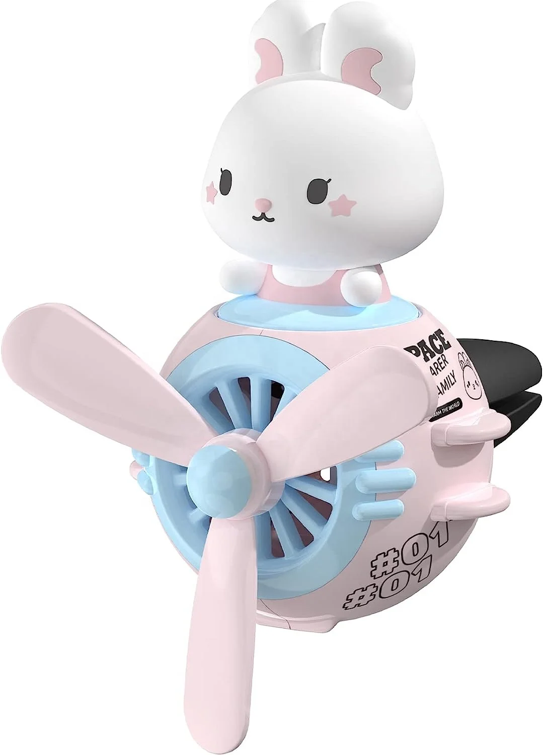 Car Air Fresheners Pilot Rabbit Cute Car Diffuser Rotating Propeller Cartoon Automotive Air Outlet Fan Creative Car Perfume