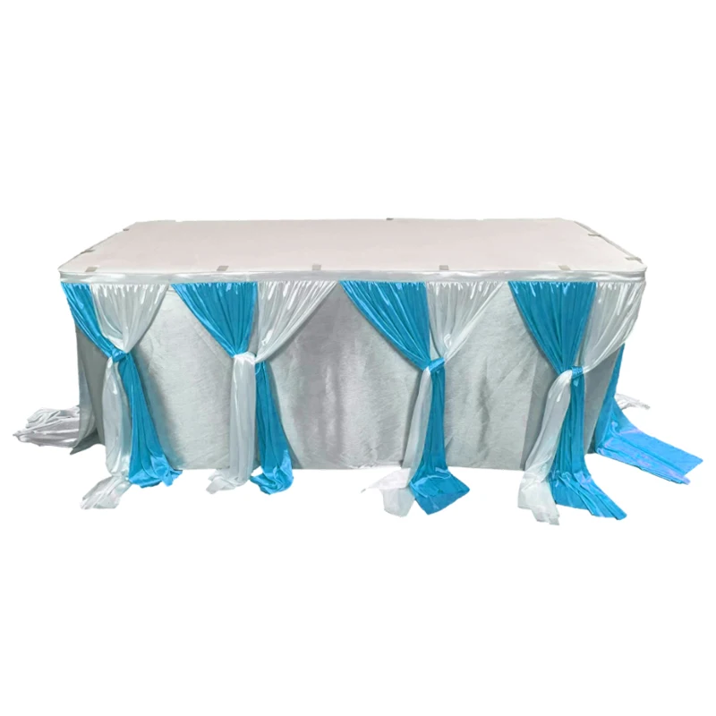 6ft Tulle Table Skirt in Intercalated Colors for Wedding Home & Birthday Decorations Hotel Table Skirting Tablecloth