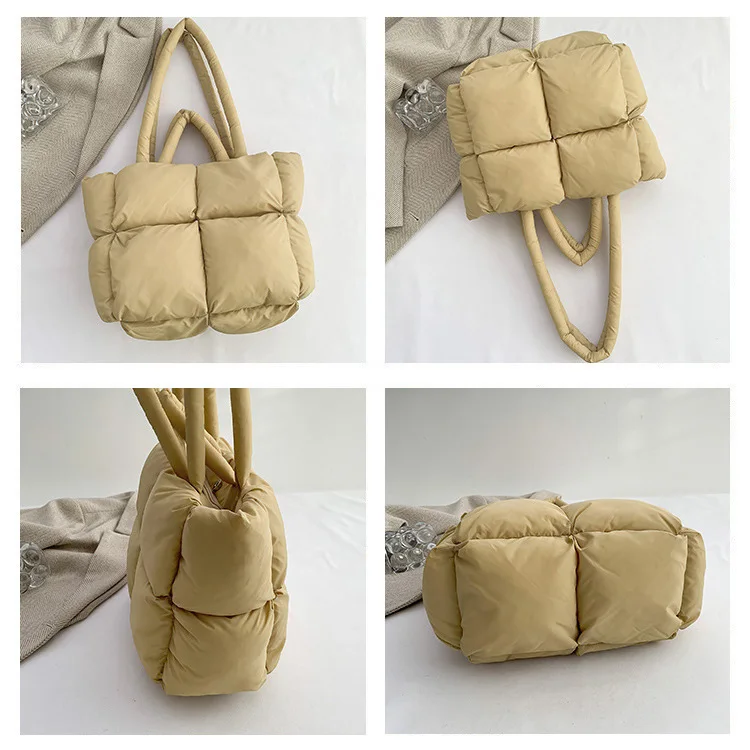 Customizable logo Quilted Tote Bags Puffer Shoulder Purses Bubble Bag Quilted Tote Bags