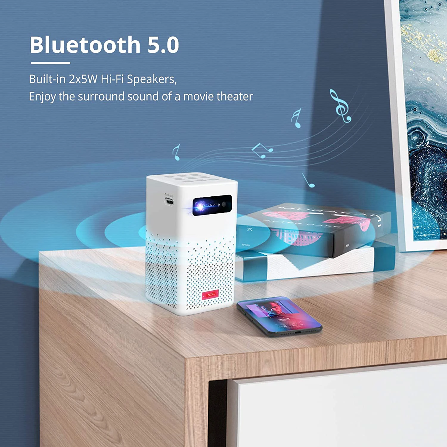 4K 3D Smart Android Mini Pocket Projector Led DLP Portable Wifi Beamer for Smartphone Tablet Mobile Phone Projector