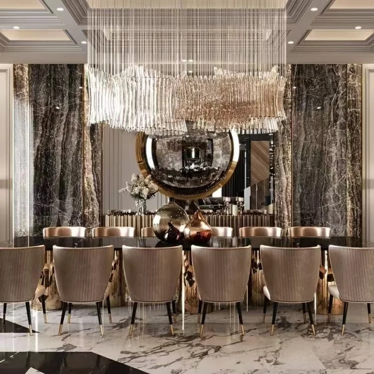 Brand New  black marble top metal leg   marble dining table luxury dining room living room 14 seat dining table set