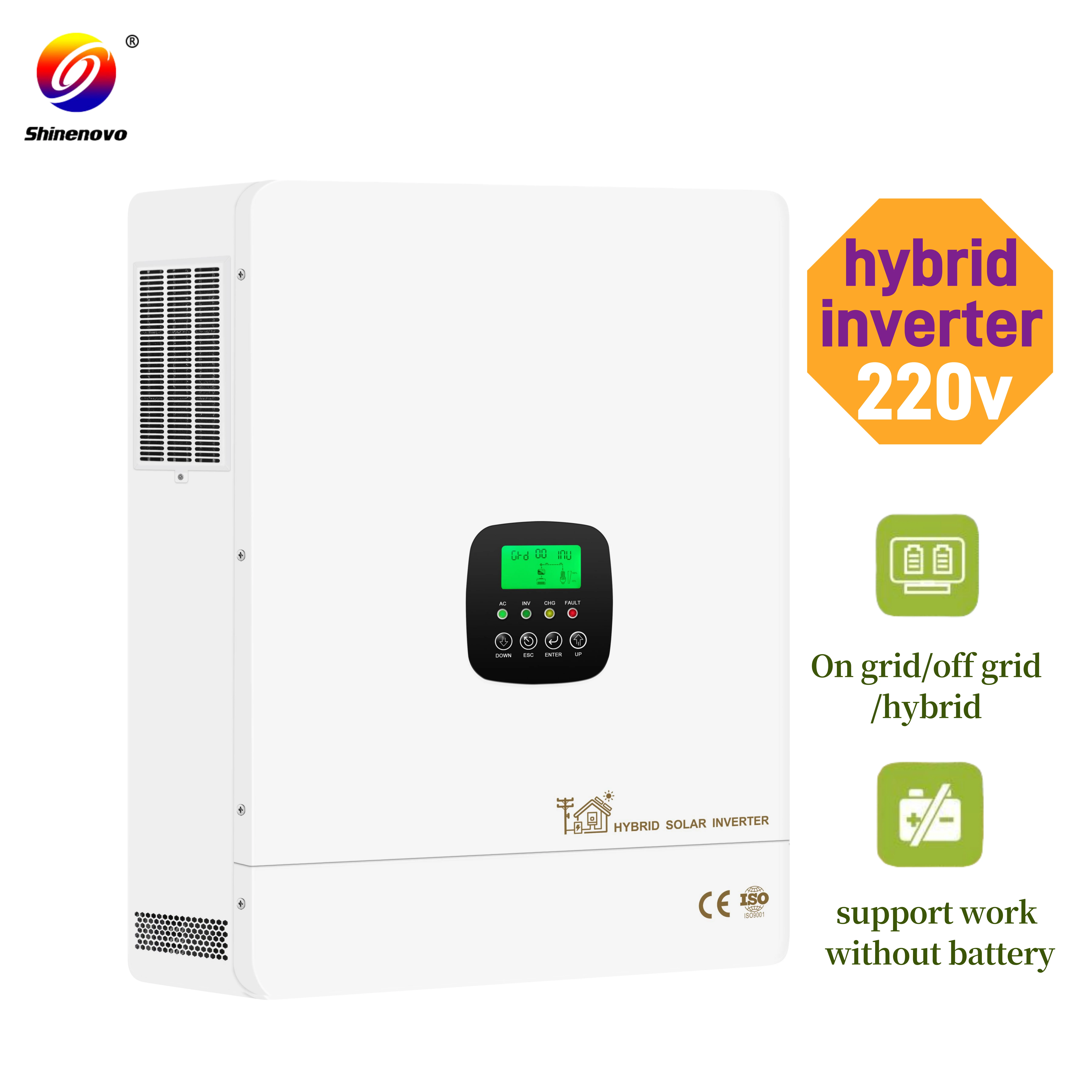 8000watt 10kw 6.2kw dual mppt 4000w 6kw 3kw WIFI solare ibrido 4kw dc to ac 24v to 220v on grid off grid solar hybrid inverter